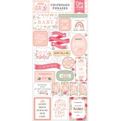 Echo Park Welcome Baby Girl Sticker - Chipboard Phrases